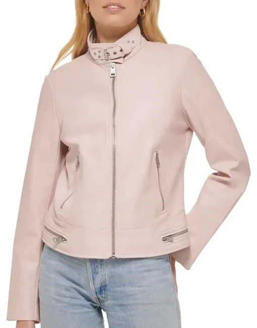 womens-peach-faux-leather-racer-jacket