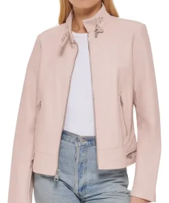 womens-peach-faux-leather-racer-jacket