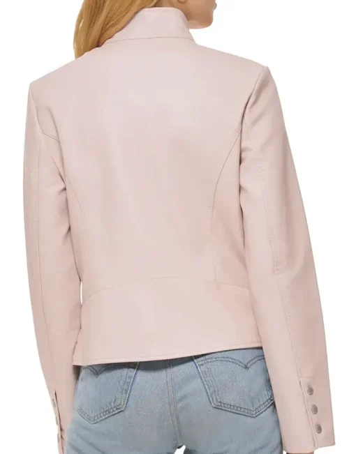 womens-peach-faux-leather-racer-jacket