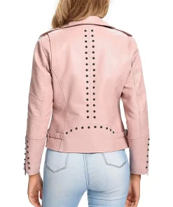 womens-pink-faux-leather-long-sleeve-jacket