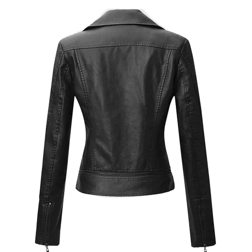 womens-plain-black-faux-leather-moto-jacket