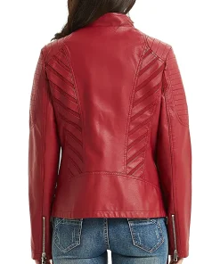 womens-red-faux-leather-casual-moto-jacket