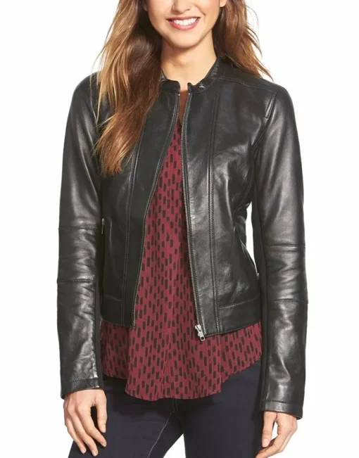 womens-round-neck-collar-black-faux-leather-biker-jacket