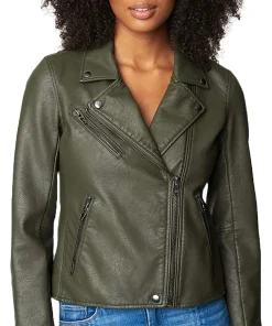 womens-semi-fitted-olive-green-faux-leather-jacket