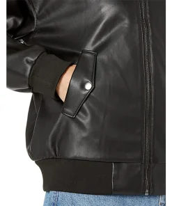 womens-slim-fit-black-faux-leather-bomber-jacket