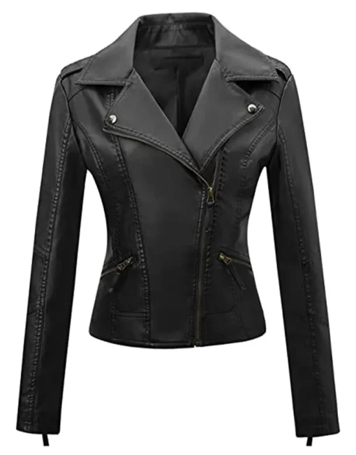 womens-slim-fit-black-faux-leather-moto-biker-jacket