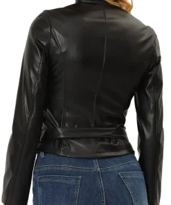 womens-slim-fit-zip-up-belted-black-faux-leather-jacket