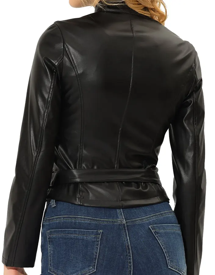 womens-slim-fit-zip-up-belted-black-faux-leather-jacket-4 womens-slim-fit-zip-up-belted-black-faux-leather-jacket
