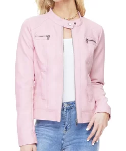 womens-snap-button-collar-light-pink-faux-leather-jacket
