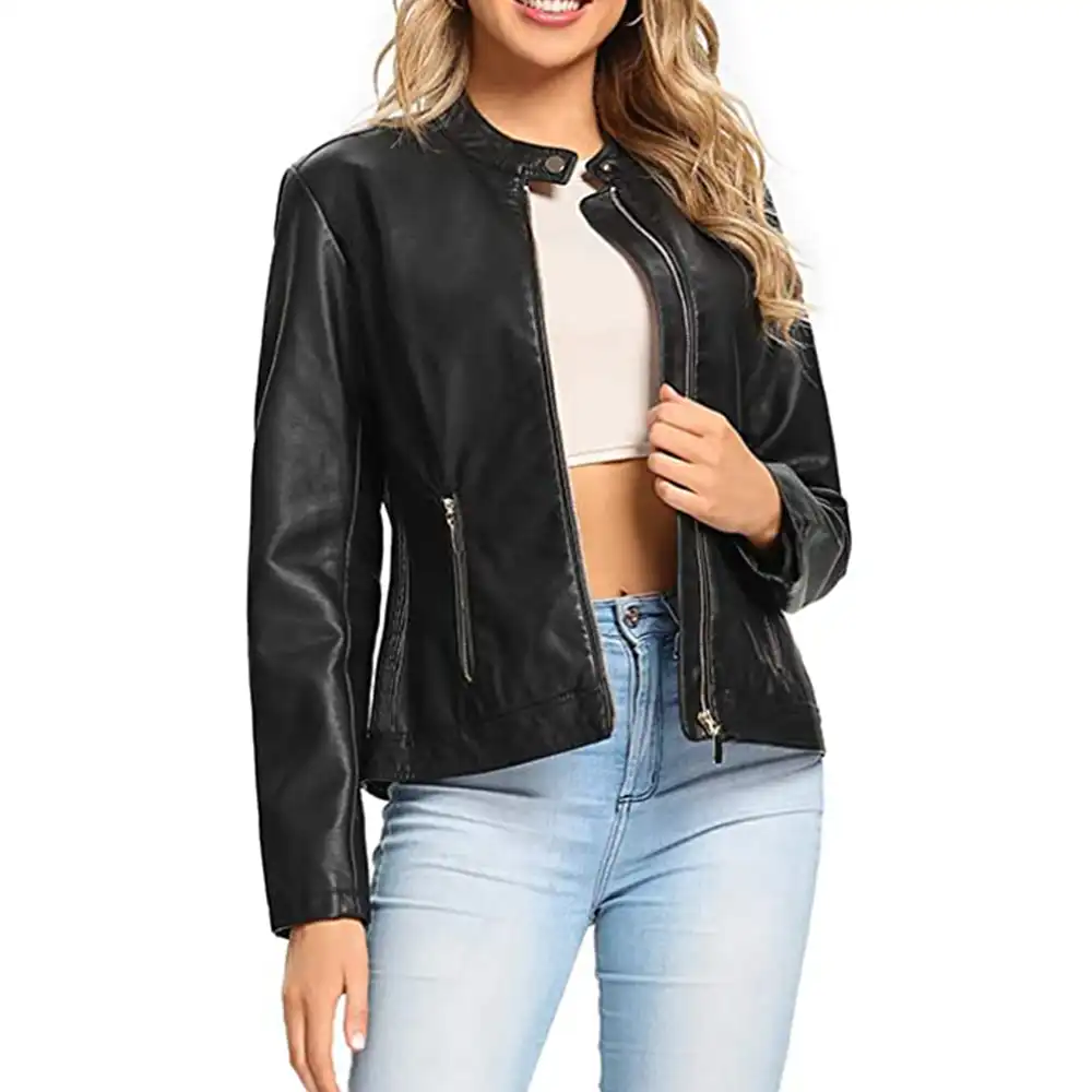 womens-snap-collar-black-faux-leather-jacket-2 womens-snap-collar-black-faux-leather-jacket