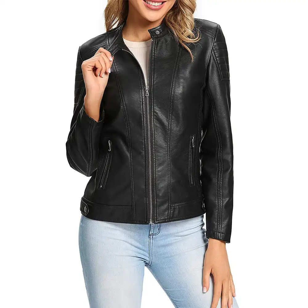 womens-snap-collar-black-faux-leather-slim-fit-jacket-1 womens-snap-collar-black-faux-leather-slim-fit-jacket