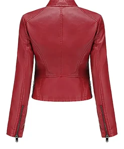 womens-stand-collar-cropped-red-faux-leather-jacket