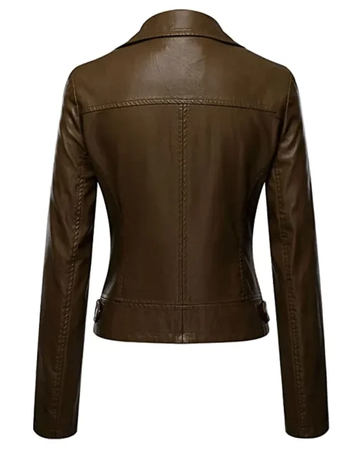 womens-stylish-dark-brown-faux-leather-moto-jacket