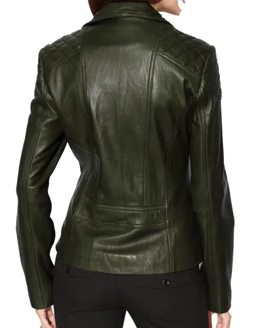 womens-stylish-dark-green-faux-leather-moto-biker-jacket