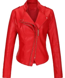 womens-stylish-red-faux-leather-moto-jacket
