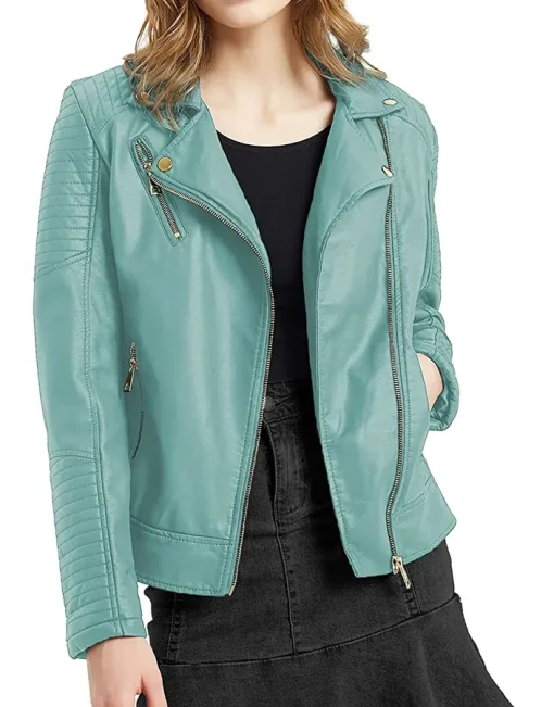 womens-tiffany-blue-faux-leather-casual-jacket