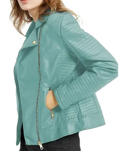 womens-tiffany-blue-faux-leather-casual-jacket