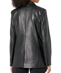 womens-trendy-black-faux-leather-blazer