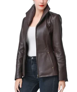 womens-wing-collar-coffee-brown-faux-leather-jacket