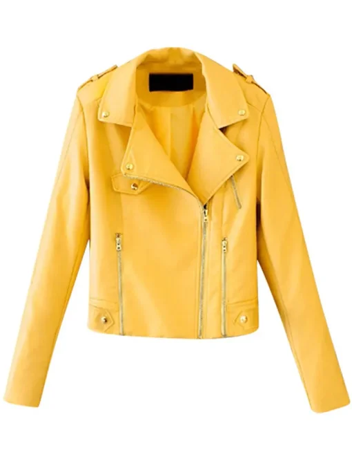 womens-yellow-faux-leather-classic-motorcycle-jacket