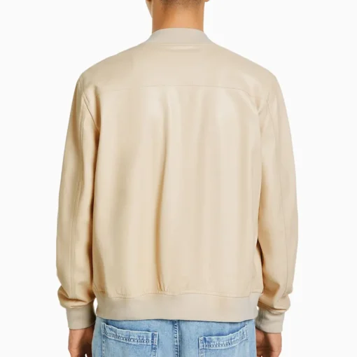 mens-beige-faux-leather-bomber-jacket