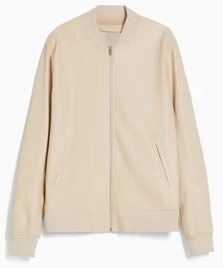 mens-beige-faux-leather-bomber-jacket