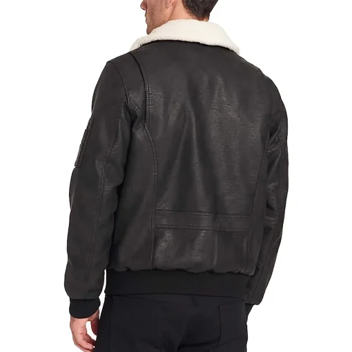 mens-black-faux-leather-aviator-sherpa-collar-bomber-jacket