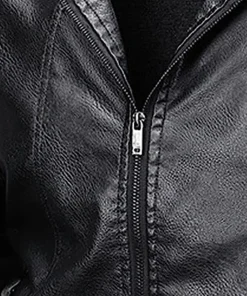 mens-black-faux-leather-motorcycle-bomber-jacket