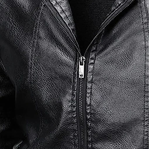 mens-black-faux-leather-motorcycle-bomber-jacket