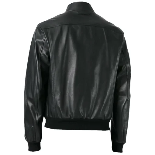 mens-military-black-faux-leather-bomber-jacket