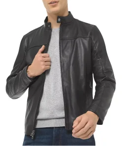 mens-moto-snap-button-collar-black-faux-leather-jacket