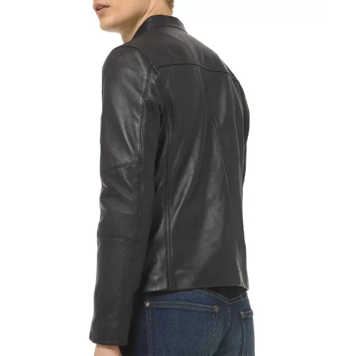 mens-moto-snap-button-collar-black-faux-leather-jacket