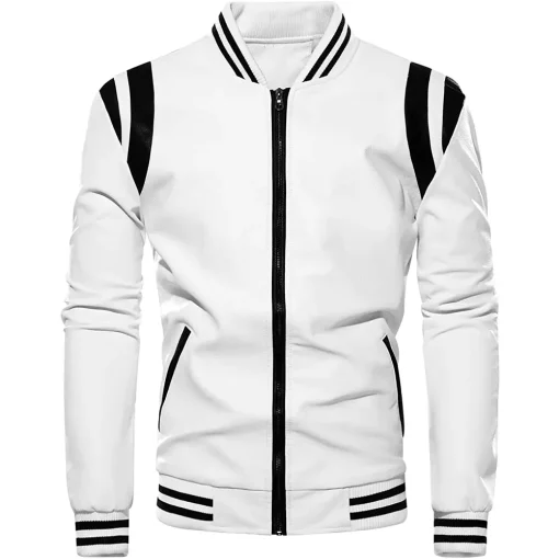 mens-stand-collar-white-and-black-faux-leather-bomber-jacket
