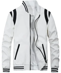 mens-stand-collar-white-and-black-faux-leather-bomber-jacket