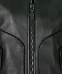 mens-zipped-up-black-faux-leather-bomber-jacket