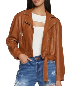 womens-belted-brown-faux-leather-jacket