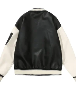 womens-black-and-white-faux-leather-bomber-jacket