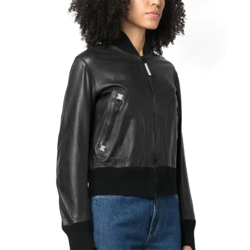 womens-black-faux-leather-bomber-cropped-jacket
