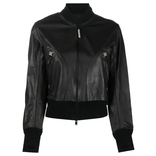 womens-black-faux-leather-bomber-cropped-jacket