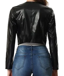 womens-black-open-front-faux-leather-jacket