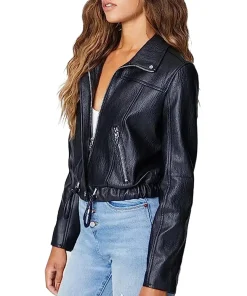 womens-blue-faux-leather-bomber-jacket