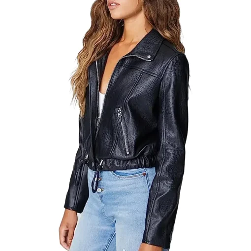 womens-blue-faux-leather-bomber-jacket