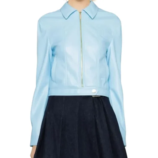 womens-blue-faux-leather-zip-up-jacket