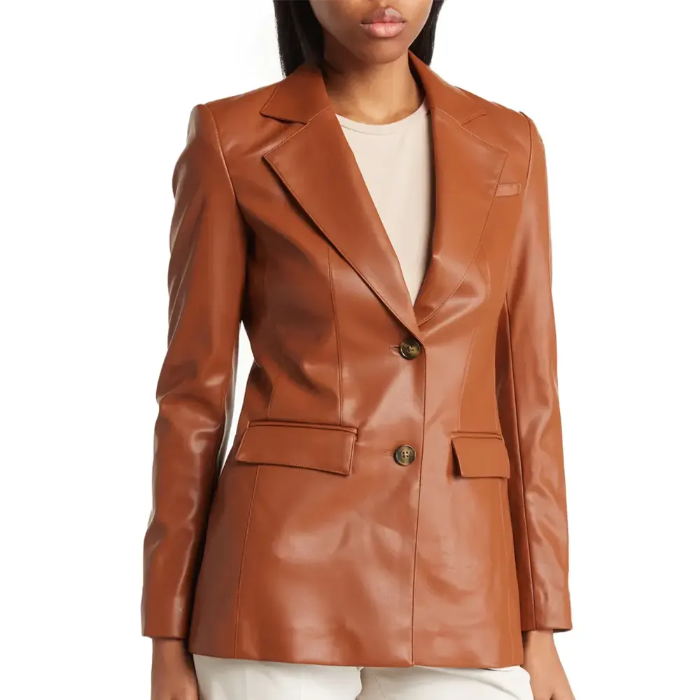 womens-brown-faux-leather-blazer-1 womens-brown-faux-leather-blazer