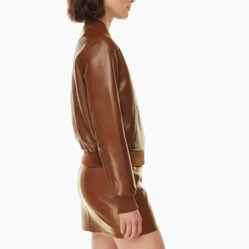 womens-brown-faux-leather-racer-bomber-jacket