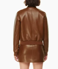 womens-brown-faux-leather-racer-bomber-jacket