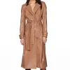 womens-brown-faux-leather-trench-coat