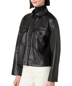 womens-button-up-black-faux-leather-shirt-jacket