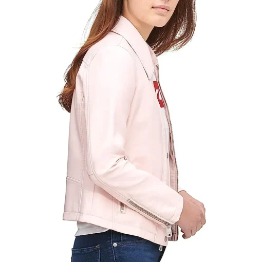 womens-classic-light-pink-faux-leather-jacket