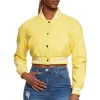 womens-cropped-yellow-faux-leather-bomber-jacket